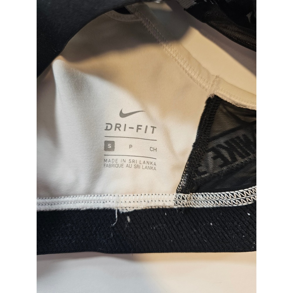 Nike Dri-FIT Indy Sports Bra Womens Small White Black Logo Activewear - Picture 3 of 4